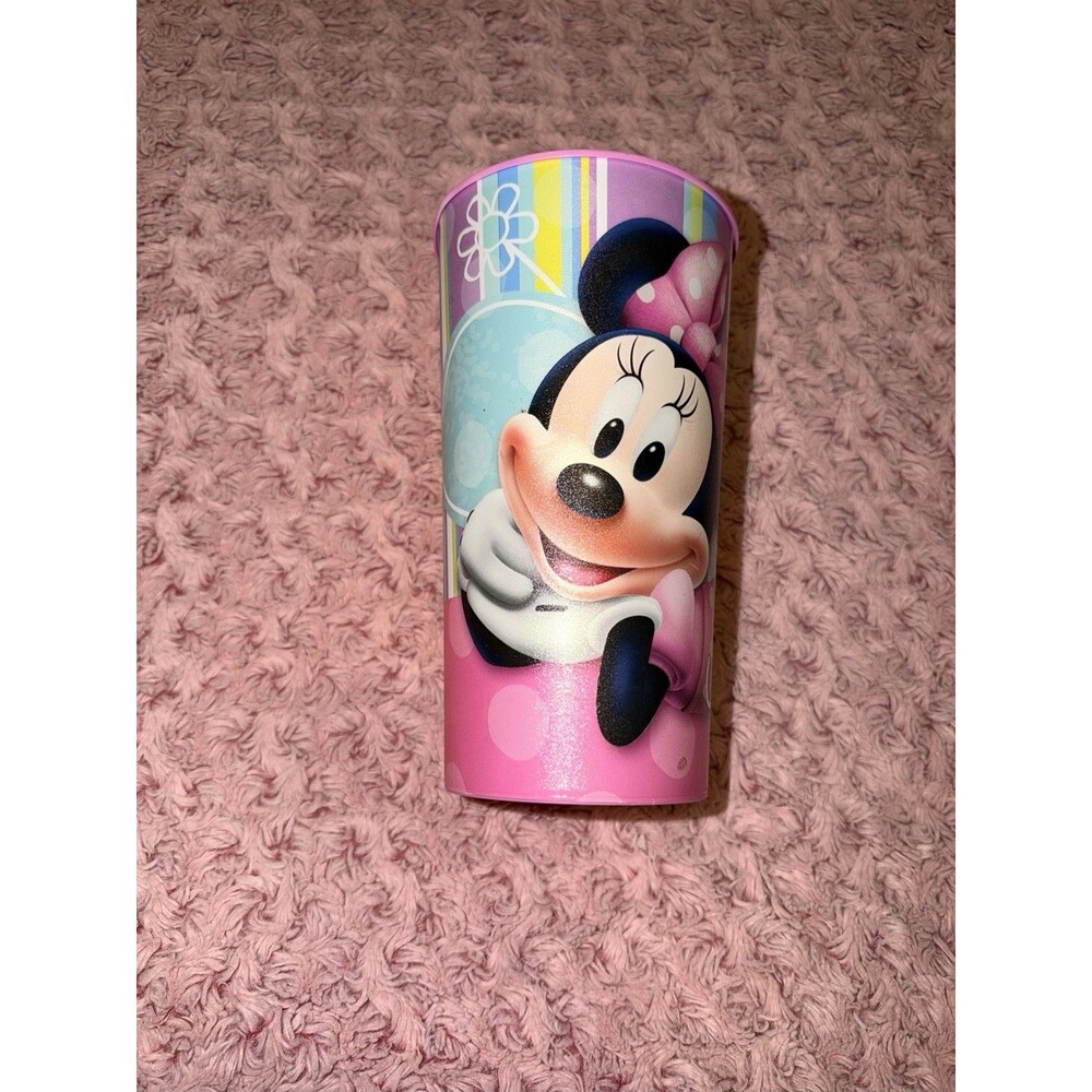 Minnie Mouse Kids Plastic Drinking Cup Large Pink Signature (read)